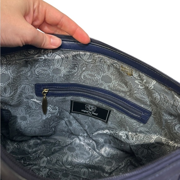 Vintage Sharif Leather Shoulder Bag | Snakeskin / Blue | Detailed | Purse - Picture 6 of 10